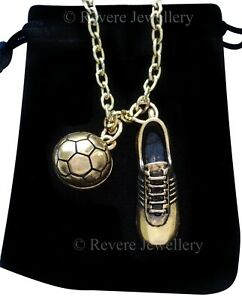 ジュエリー・アクセサリー ネックレスボールスポーツサッカーペンダントサッカーブーツstivale di calcio in oro e collana palla sport soccer ciondolo regali per gli uomini bag