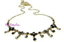 【送料無料】ジュエリー・アクセサリー シックヴィンテージハリウッドグラマーブラックゴールドメッキネックレスdecorativo chic vintage hollywood glamour nero placcato oro collana con