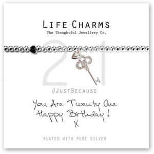 【送料無料】ジュエリー・アクセサリー シルバーメッキブレスレットボックスlife charms sei 21 bracciale placcato argento 21st compleanno confezione regalo gratuito