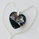 【送料無料】ジュエリー・アクセサリー スワロフスキーハートネックレスクリスタルペンダントシルバーバレンタインナイトswarovski elements cuore collana a un pendente cristallo 925 argento notte san valen(4)