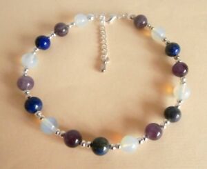 【送料無料】ジュエリー・アクセサリー ジェムストーンクリスタルヒーリングアンクルブレスレットバッグgemstone crystal healing migraines headache neuralgia ankle bracelet gift bag