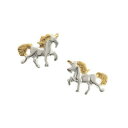 【送料無料】ジュエリー・アクセサリー ユニコーンスターリングシルバーゴールドローブイヤリングcarino unicorno 925 sterling argento e oro orecchini a lobo ideale bambini