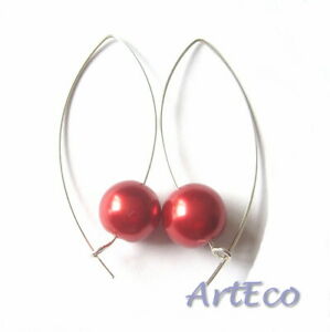 【送料無料】ジュエリー・アクセサリー コーラルレッドスターリングシルバーハンドメイドフックイヤリングbellissimo rosso corallo e argento sterling 925 orecchini con amo handmade