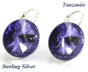 【送料無料】ジュエリー・アクセサリー スターリングシルバースワロフスキークリスタルタンザニテイヤリング* argento sterling * rivolitanzanite orecchini realizzati con cristalli swarovski