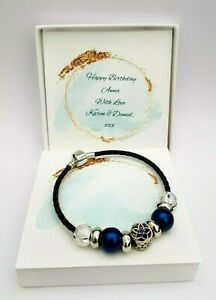 【送料無料】ジュエリー・アクセサリー ブラックレザーブレスレットフレンドママdonna ragazze compleanno braccialetto di pelle nera regalo amico figlia la mamma