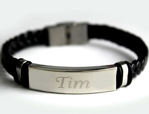 【送料無料】ジュエリー・アクセサリー メンズブレスレットプレゼントtim mens bracelet with name leather braided dad birthday gift for him