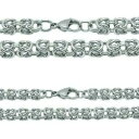 ジュエリー・アクセサリー ロイヤルチェーンスチールネックレスブレスレットシルバーメッシュセットcatena reale collana in acciaio eo bracciale set argento a maglie