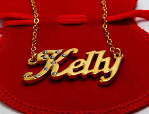 【送料無料】ジュエリー・アクセサリー ケリーネックレスメッキゴールドクリスマスプレゼントcollana con nome kelly 18ct placcato oroincastro regali di natale per la sua