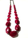 【送料無料】ジュエリー・アクセサリー レッドボルドーネックレスビーズファッションジュエリーdonna rosso bordeaux collana lunga perline screziato fashion bigiotteria regalo