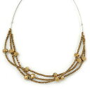 【送料無料】ジュエリー・アクセサリー マルチストランドブロンズガラスビーズシルバーネックレストーンmultistrand cablato bronzo vetr...