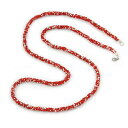 【送料無料】ジュエリー・アクセサリー ロービングツイストレッドホワイトネックレスロンググラスパールroving twisted rossobianco collana lunga perle di vetro 112cm l