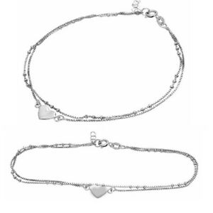 【送料無料】ジュエリー・アクセサリー シルバースターリングハートビーズダブルチェーンアンクレットブレスレットargento sterling cuore perline doppia catena cavigliera bracciale 【送料無料】ジュエリー・アクセサリー シルバースターリングハートビーズダブルチェーンアンクレットブレスレットargento sterling cuore perline doppia catena cavigliera bracciale