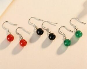 【送料無料】ジュエリー・アクセサリー シルバースターリングメッキイヤリングガラスパールペンダント925er argento sterling placcato orecchini pendenti perle in vetro in 3 colori