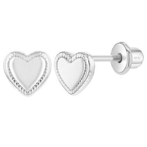 【送料無料】ジュエリー・アクセサリー シルバースターリングクラシックハートスクリューレトロイヤリングヤング925 argento sterling classico 6mm cuore vite retro orecchini bambini amp; young