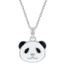 【送料無料】ジュエリー・アクセサリー シルバースターリングエナメルパンダペンダントネックレス925 argento sterling smalto panda ciondolo collana per ragazze 406cm