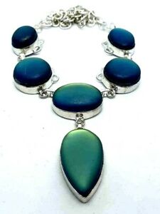 ̵ۥ奨꡼꡼ ֥åߥƥåȥץॷСåͥå쥹satinato nero mistico topazio argento placcato collana catena 22 luce riflettente
