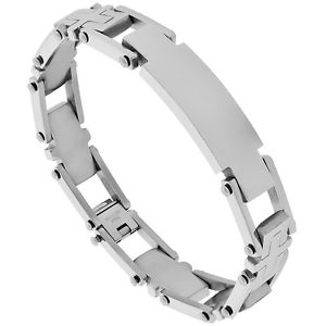 ジュエリー・アクセサリー ステンレスクロスブレスレットacciaio inox identificazione croce barretta bracciale