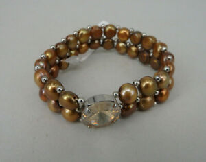 【送料無料】ジュエリー・アクセサリー アントンヒュブナーブレスレットストレッチゴールドトパーズパールスワロフスキーanton hubner bracciale stretch oro topaz perle swarovski elements 60565