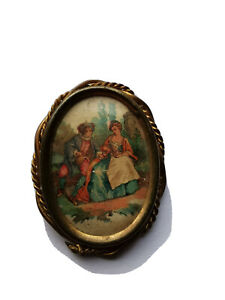 【送料無料】ジュエリー・アクセサリー ブローシュファンタイジーアンシエンヌペインチュアスーヴェールbroche fantaisie ancienne peinture sous verre