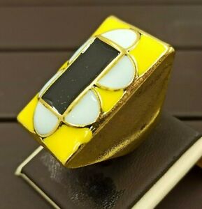 【送料無料】ジュエリー・アクセサリー エナメルデザインカクテルリングデザイナーエナメルリング