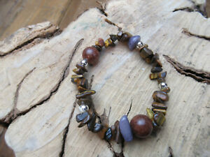 【送料無料】ジュエリー・アクセサリー タイガースアイジャスパービーズブレスレットtigers eye and jasper bead bracelet