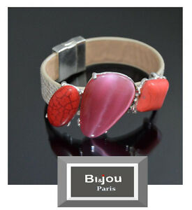 【送料無料】ジュエリー・アクセサリー ブレスレットラグジュアリーバイジューパリイビサブラジルレッドマグネティッククロージャハウリスbracciale lusso biamp;jou parigi ibiza brasile chiusura magnetica rossa howl