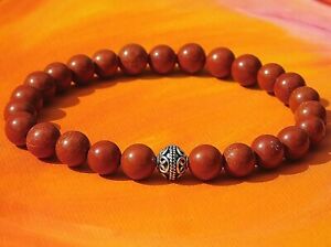 【送料無料】ジュエリー・アクセサリー メンズレディースシルバービーズブレスレットレッドジャスパーmens ladies 8mm handmade gemstone and silver beaded bracelet red jasper