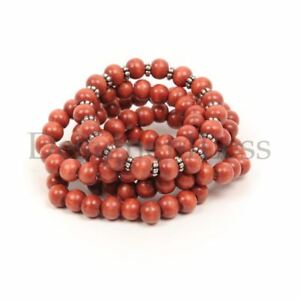 【送料無料】ジュエリー・アクセサリー ブレスレットセットテラコッタレッドシルバーウッドビーズbraccialetti set di 5 terracotta rosso amp; argento di legno perline ii 137