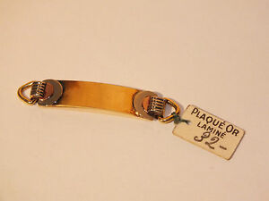 【送料無料】ジュエリー・アクセサリー プラークドブレスレットダンファンプラケオアラミネアベックエチケットplaque de bracelet denfant plaque or lamine avec etiquette