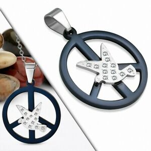 【送料無料】ジュエリー・アクセサリー ステンレスピースシンボルペンダントシルバーciondolo simbolo da pace nero e colomba argentato in acciaio inossidabile