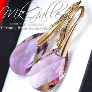 【送料無料】ジュエリー・アクセサリー ローズゴールドシルバーイヤリングスワロフスキークリスタルRアンティークローズrose gold pl 925 orecchini argento 16mm pera cristalli di swarovski R rosa antico