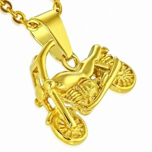 【送料無料】ジュエリー・アクセサリー バイカーオートバイゴールデンメンズペンダントciondolo uomo d..