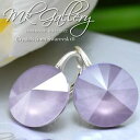 【送料無料】ジュエリー・アクセサリー シルバーイヤリングライラックリヴォリクリスタルスワロフスキーR925 silver earrings * lilac * rivoli 14mm crystals from swarovskiR(4)