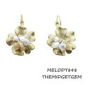 yzWG[EANZT[ {[y[S[ht[Z~vVXXg[COBe[WVo[zCgbohm pale 9ct gold flower semiprecious stone earrings vintage silver white bnw