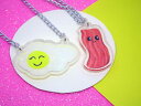 【送料無料】ジュエリー・アクセサリー ホログラフィックアクリルネックレスセットベーコンil bacon piace uova bff kawaii carino in acrilico olografica collana set