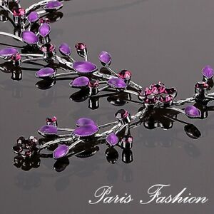 【送料無料】ジュエリー・アクセサリー コリエールソワールドフェテブランチドストラスバイオレットcollier soir de fete branche de strass violet