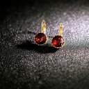 【送料無料】ジュエリー・アクセサリー ゴールデンドームズイヤリングラウンドパヴェストラスレトロレッドorecchini dormeuse dorato tondo pave strass rosso retro dd13
