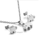 【送料無料】ジュエリー・アクセサリー ペンダントネックレスボックスセットイヤリングcollana con ciondolo a forma di elefante carino e orecchini set con giftbox