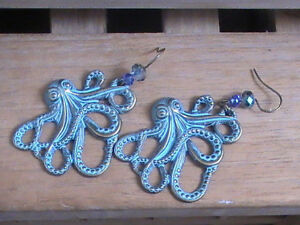 【送料無料】ジュエリー・アクセサリー タコイヤリングオーシャンナチュカルブラスグリーンアトランテ..