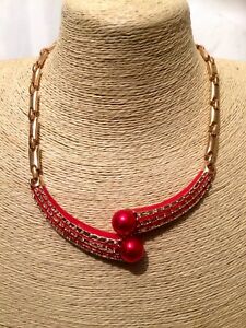 【送料無料】ジュエリー・アクセサリー レッドゴールドマルチカラーカラーチェーンネックレスユニークdichiarazione da donna rosso oro multi colore collare collana a catena unica insolita