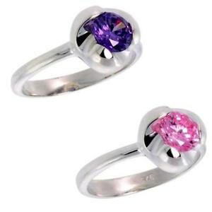 【送料無料】ジュエリー・アクセサリー シルバースターリングフラワーセットリングブリリアントカラーカットargento sterling fiore incastonato anello w 6mm 1ct brillante cut colorato cz