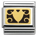 【送料無料】ジュエリー・アクセサリー ノミネートコンビナーヴェイスコラソンデウロプレトプラカデリンク£nomination combinaveis coracao de ouro preto placa de link ref 03028024 rrp £ 25(4)