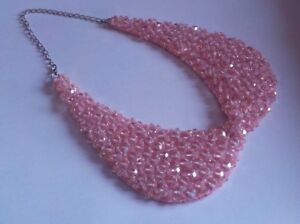 yzWG[EANZT[ sNp[lbNXACfANX}Xp[eB[collana colletto realizzata a mano con perle rosa idea regalo festa natale