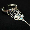 【送料無料】ジュエリー・アクセサリー ストラスネックレスブレスレットbraccialetto collana mano alla schiava con strass accessori da sposa(4)