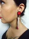 【送料無料】ジュエリー・アクセサリー イヤリングアールデコレッグスピンアップレッドヒールアクリルプラスチックorecchini art deco gambe pinup tacco rosse plastica acrilico(4)