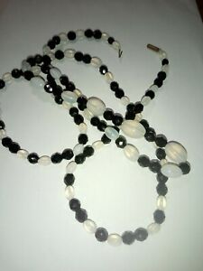 【送料無料】ジュエリー・アクセサリー ロングブラックマットガラスネックレスlungo nero e collana di vetro opaco