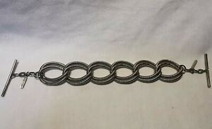̵ۥ奨꡼꡼ ơ֥쥹åȥ륨᥿륢른vintage , bracelet cacharel en metal argente 20cm x 2 cm 55gr