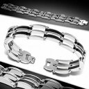 【送料無料】ジュエリー・アクセサリー メンズブレスレットスチールブラックラバーメンズジャージーbracciale uomo acciaio e caucciu ...