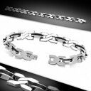 【送料無料】ジュエリー・アクセサリー メンズブレスレットスチールジャージブラックラバーbracciale uomo acciaio maglie intrecc...