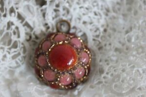 ̵ۥ奨꡼꡼ ڥǥƥեǥߥե륨⡼ɥ⥸她ߥ奦ɥͥʥ른奨pendentif demi sphere emaux de limoges camaieu de roses signe mg enamel jewel